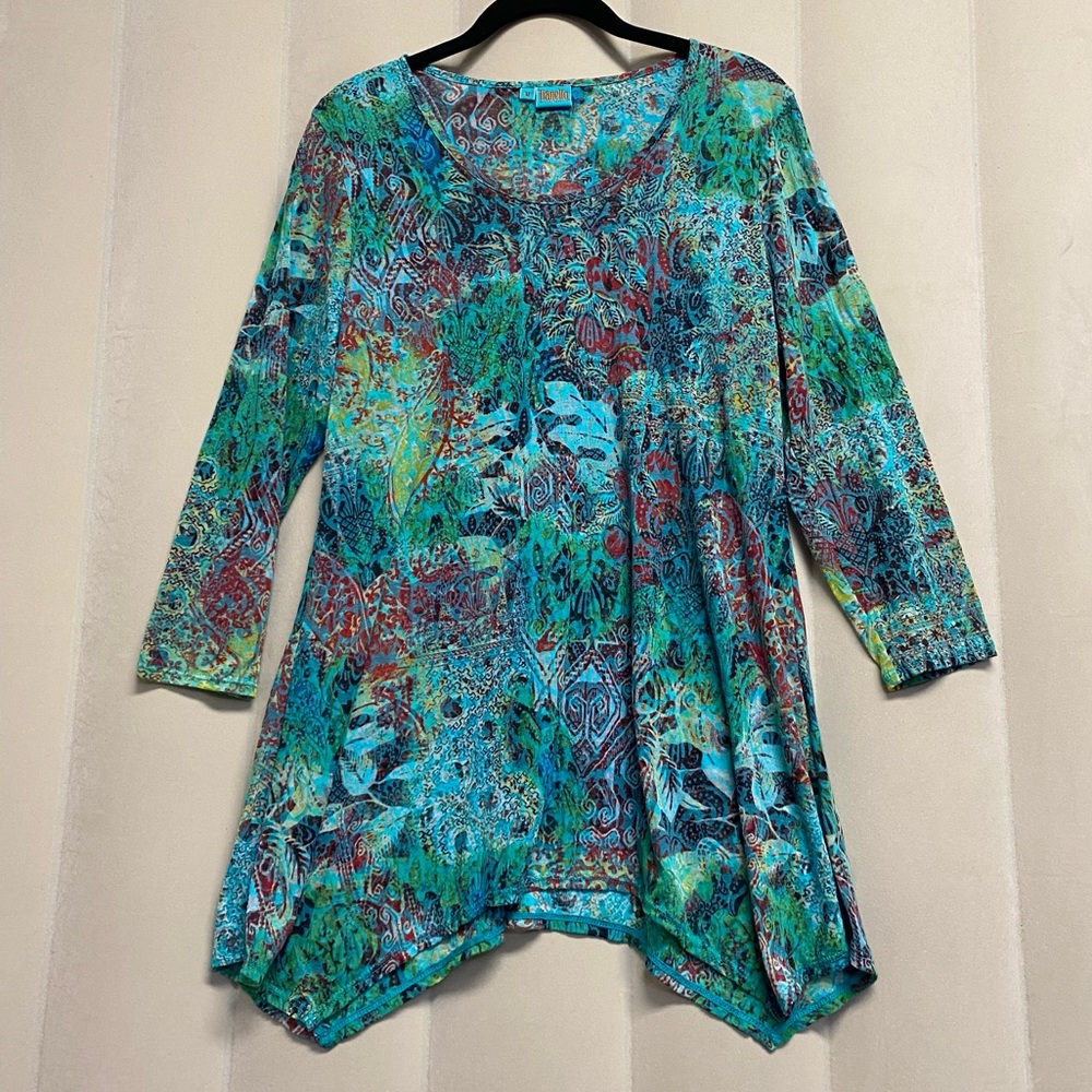 Tianello Women’s Asbury Tunic Top Medium Steve Barraza Artsy Dyed Lightweight